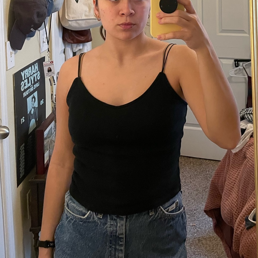 Black Double Strap Tank